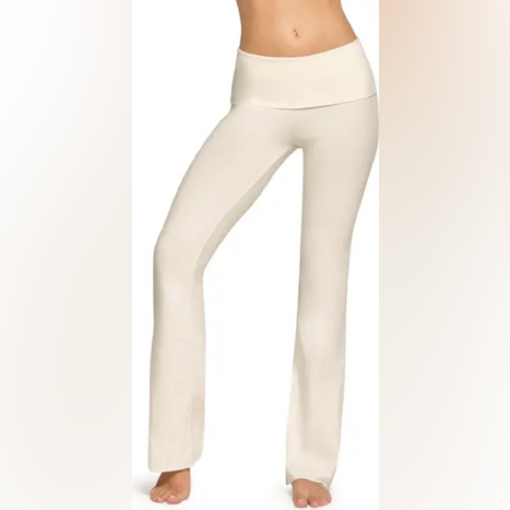 Skims Cotton Jersey Fold Over Flare Pants